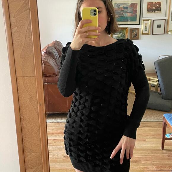 Missoni Y2K Black Bubble Knit Mini Dress - Picture 2 of 7